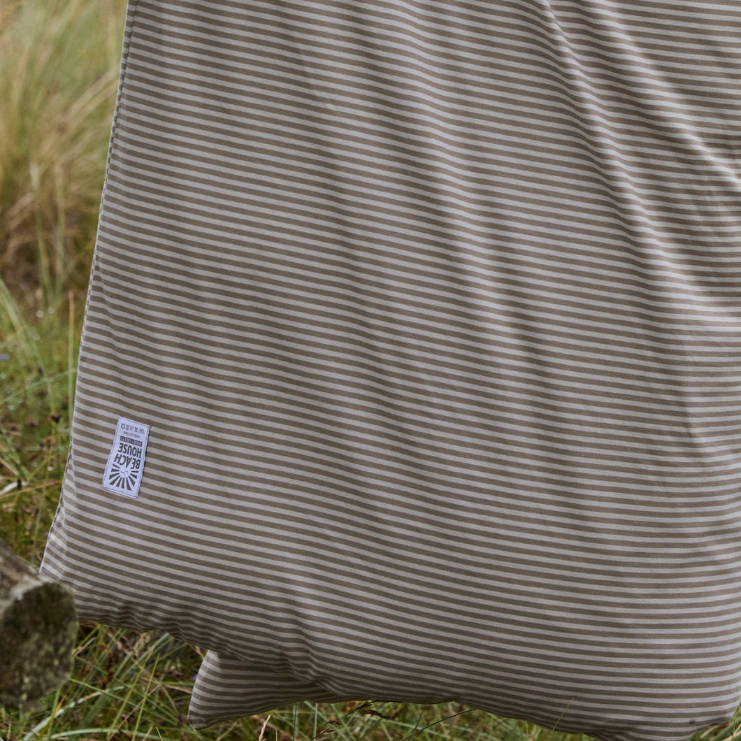 DUVET COVER STRIPY COFFEE/GREIGE