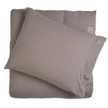 PILLOWCASE STRIPY COFFEE/GREIGE